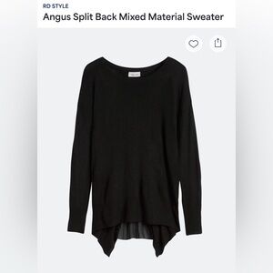 RD Style Angus Split Back Mixed Material Sweater